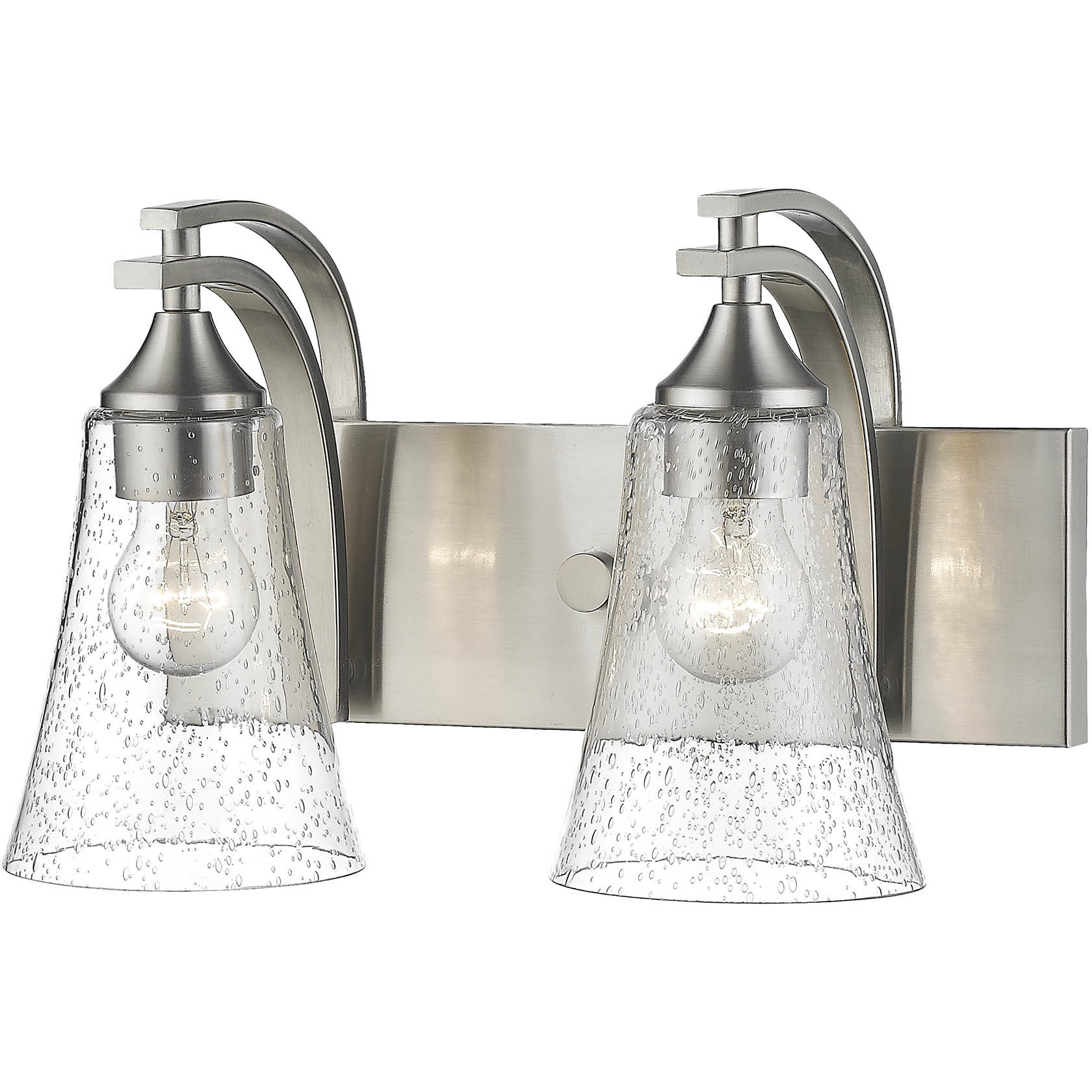 Natalie 2 Light 14.5 inch Satin Nickel Bathroom Vanity Light Wall Light